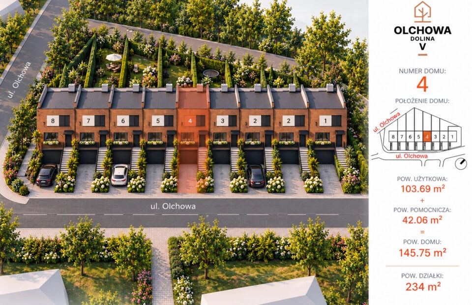Nowoczesny dom z ogrodem i garażem 2-stanowiskowym