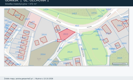 Gdańsk | Działka pod usługi i biura | 472 m²