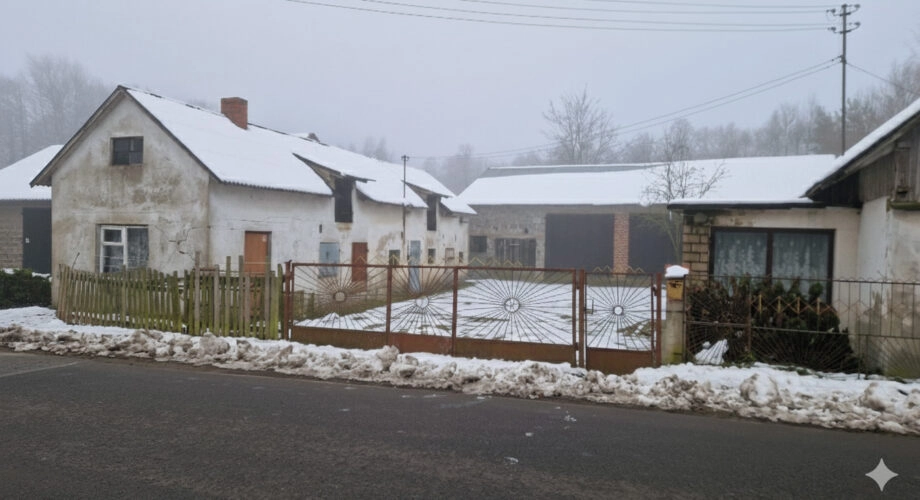 Działka z domem i budynkami gosp. - Będziechów