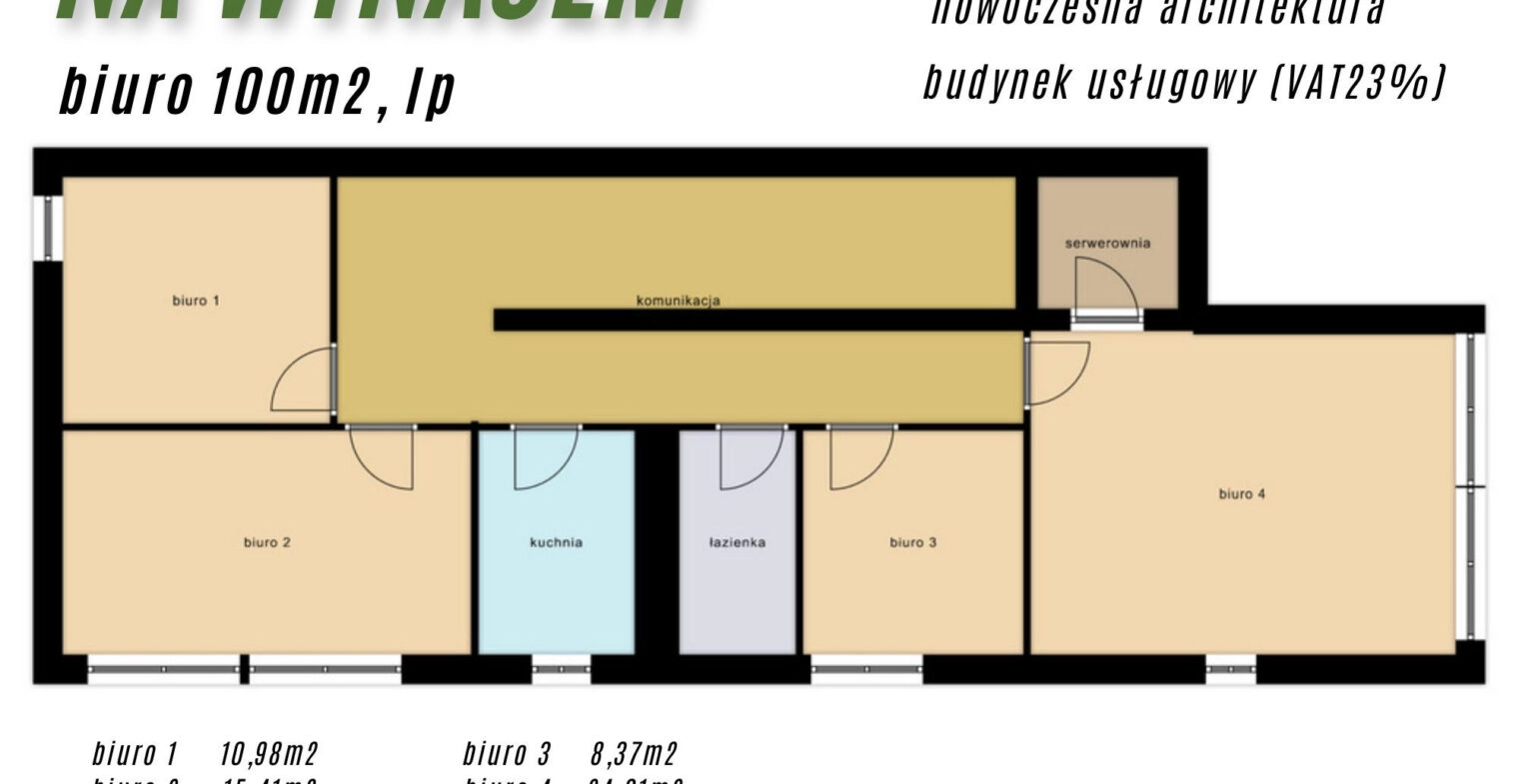 przestronne biuro w spokojnej lokalizacji