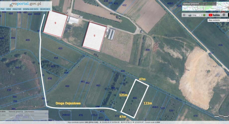 Działka rolna – Siedlec, gmina Krzeszowice