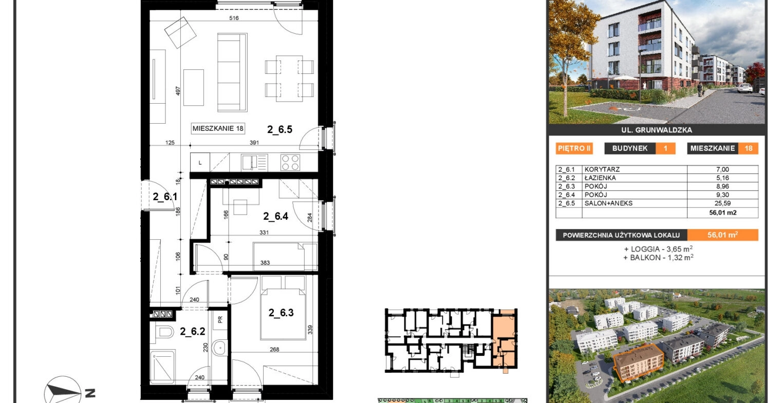 2 wygodne pokoje, balkon, parking