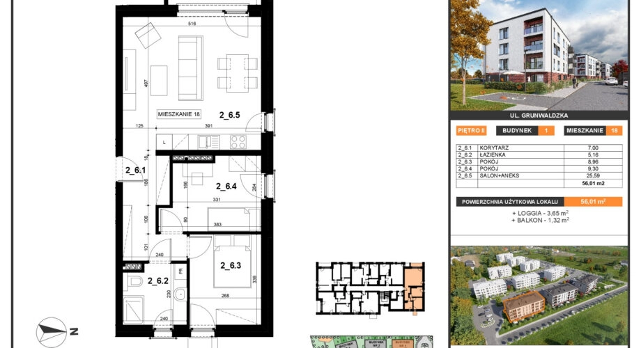 2 wygodne pokoje, balkon, parking