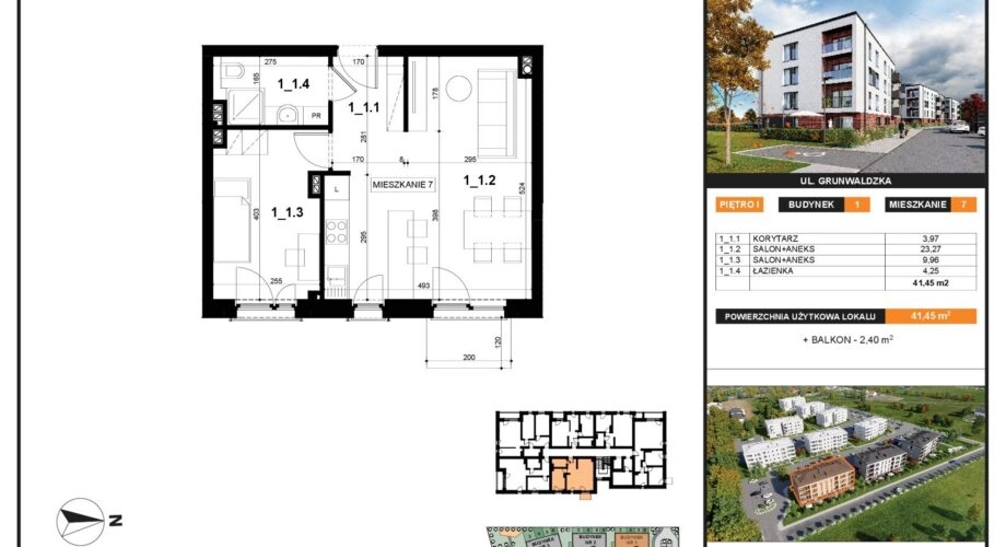 2 wygodne pokoje, balkon, parking