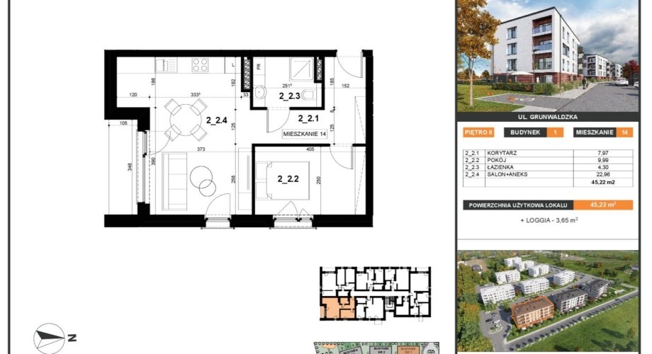 2 wygodne pokoje, balkon, parking