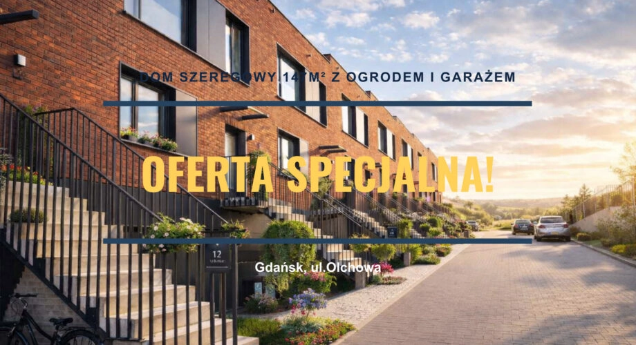 Gdańsk |dom szeregowy 147m² z ogrodem i garażem