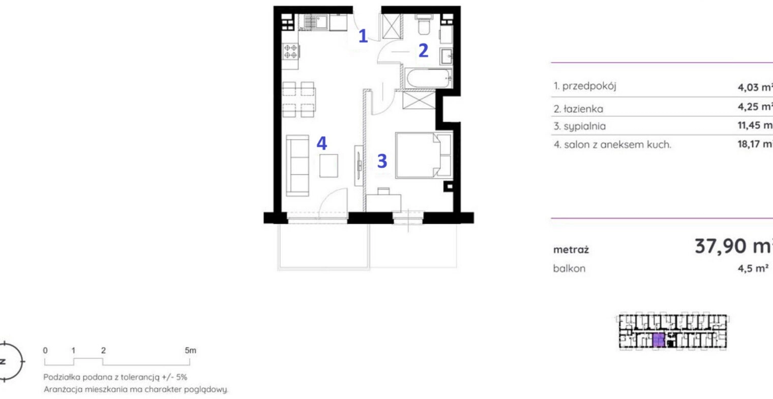 Nowoczesne 2 pok. z balkonem przy lesie Chwarzno