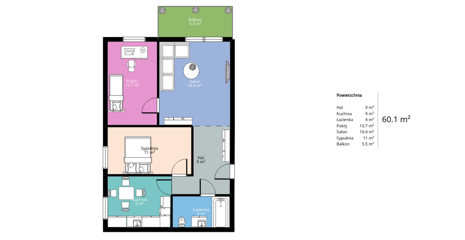 3-POKOJOWE (60,2 m²)do zamieszkania, blisko szkoła