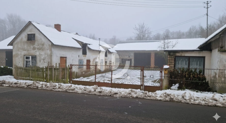 Działka z domem i budynkami gosp. - Będziechów
