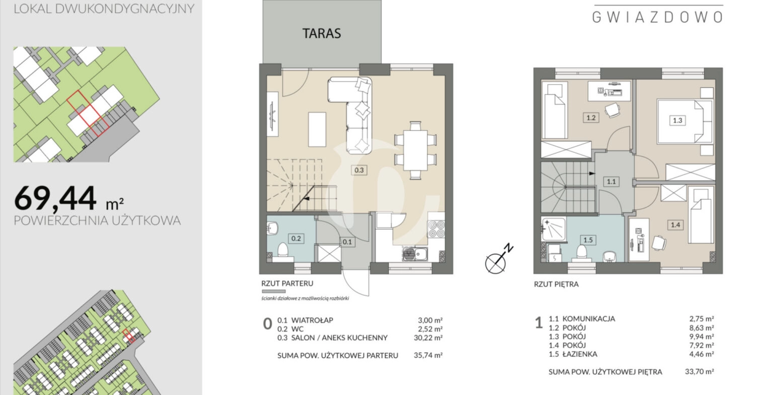 Nowoczesny dom 69,44m2 z ogródkiem i poddaszem!