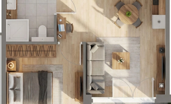 Gotowe PKM ogródek zachód 39m2 balkon i taras