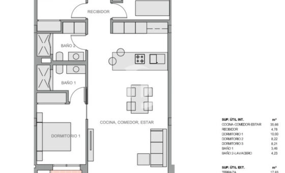 El Raso, Costa Blanca - nowy apt 101 m2 pod klucz