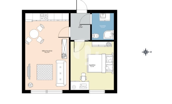 Kameralne osiedle, blisko SKM, 2 pokoje