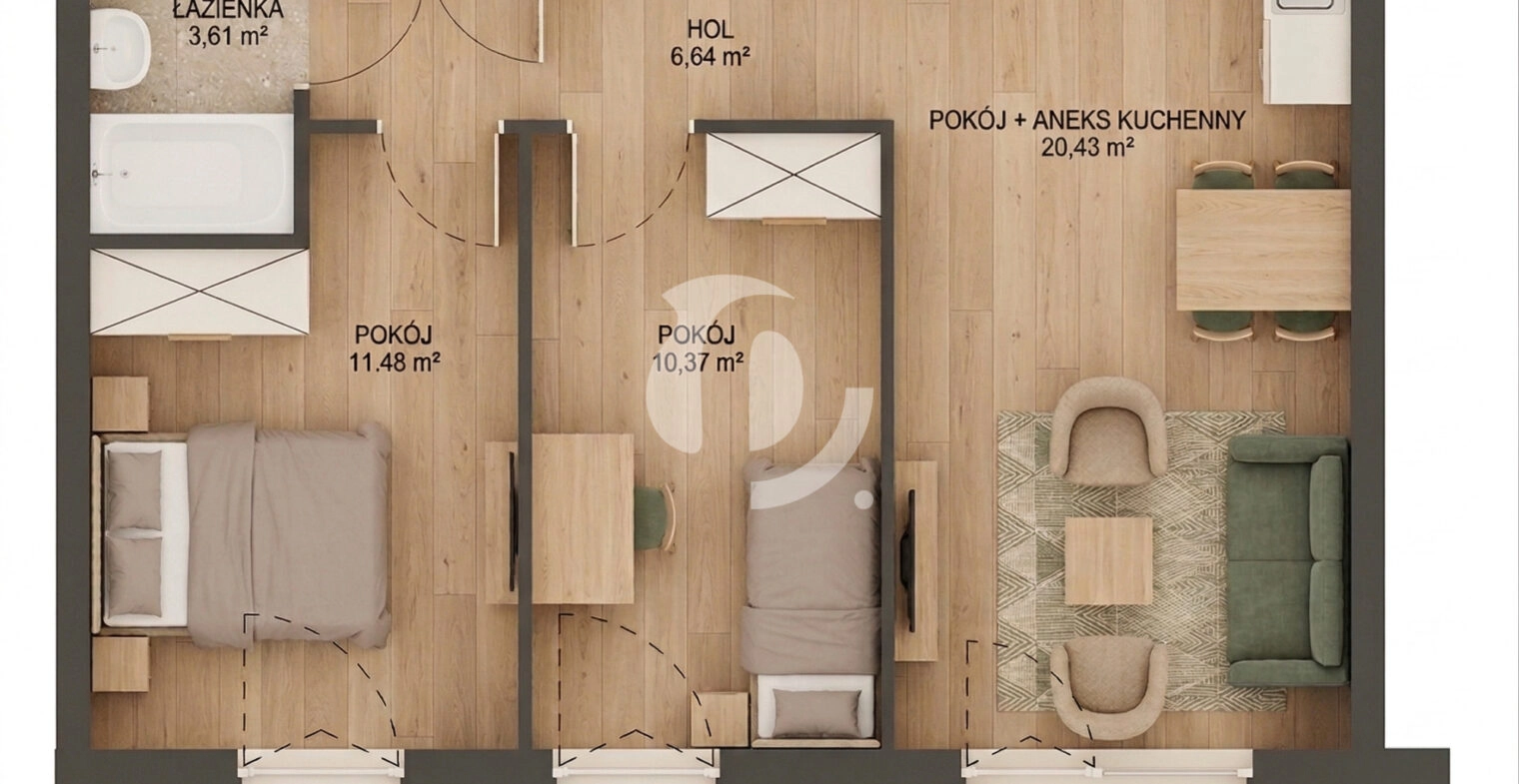 PROMOCJA Duże 3 pokoje 2 łazienki balkon