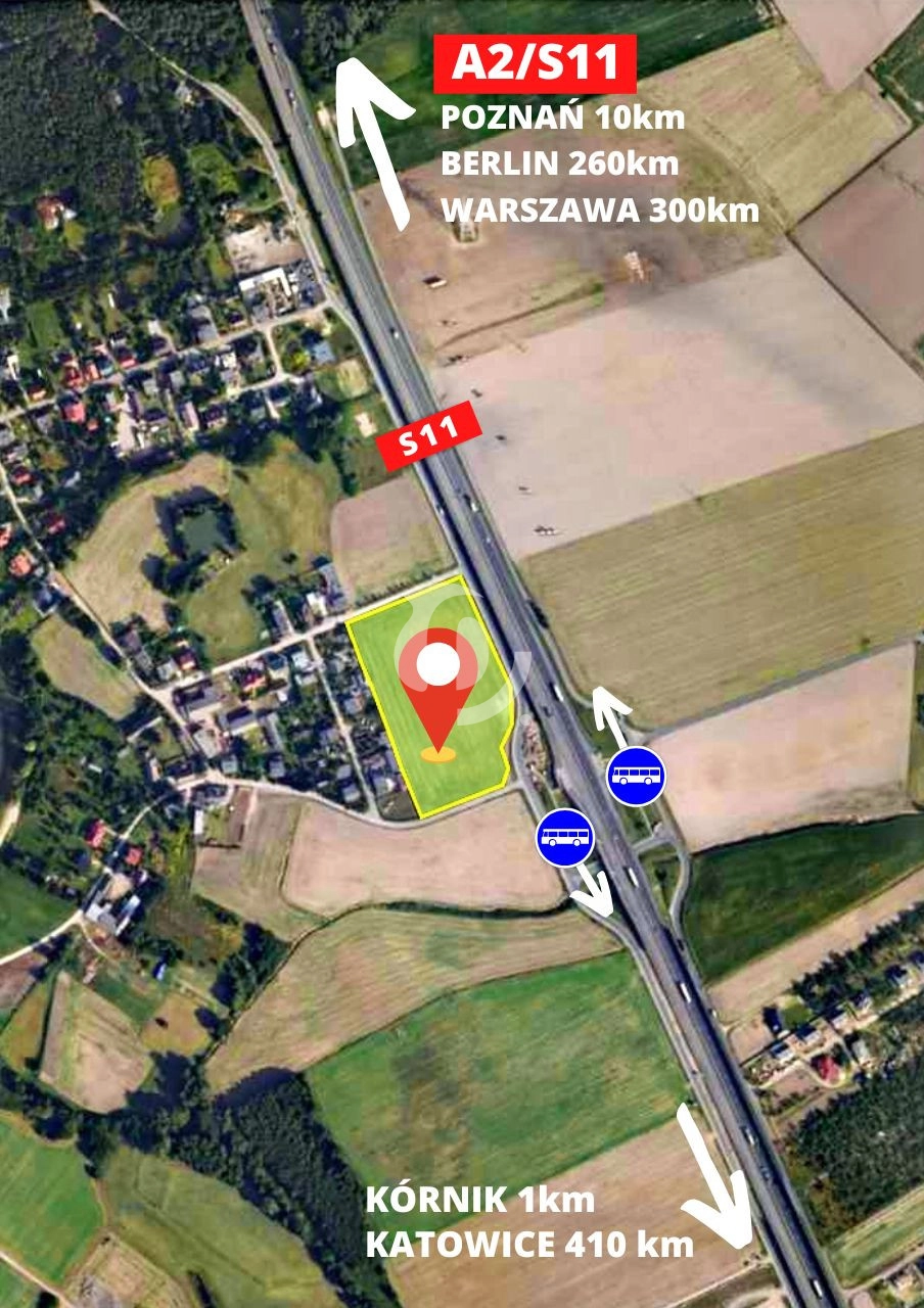 działka z planem pod U/P, przy S11