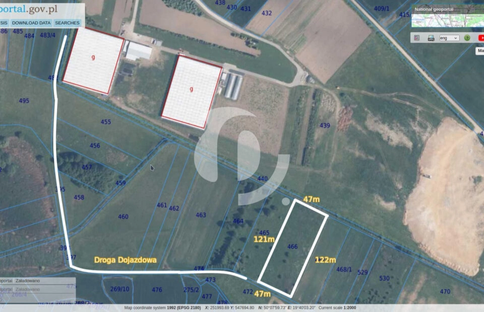 Działka rolna – Siedlec, gmina Krzeszowice