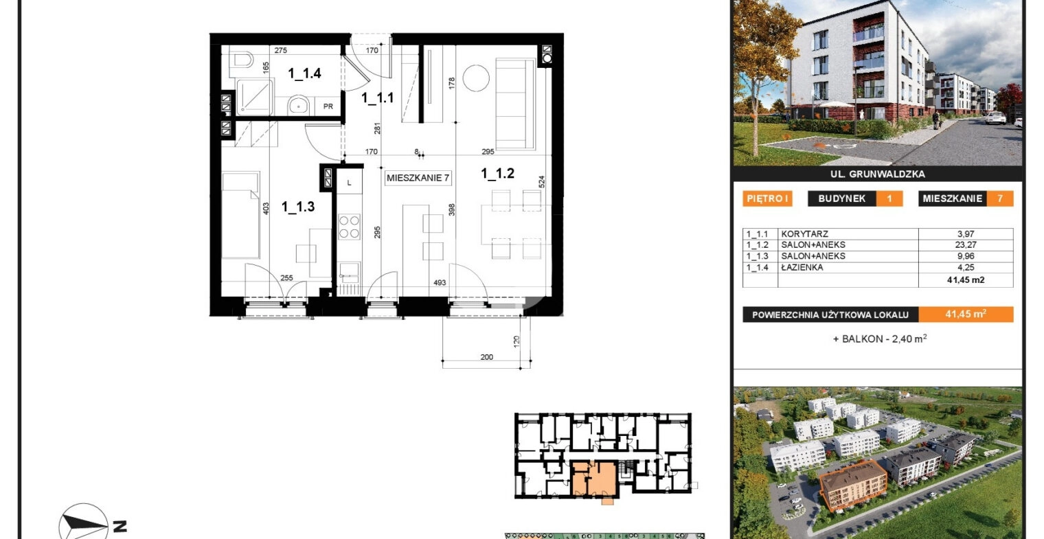 2 wygodne pokoje, balkon, parking