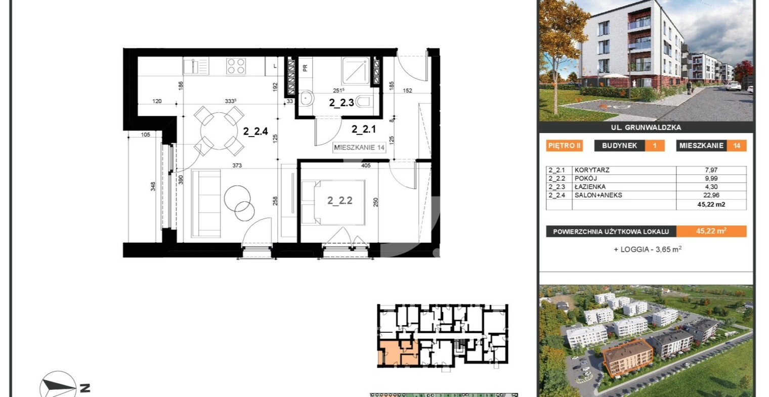 2 wygodne pokoje, balkon, parking