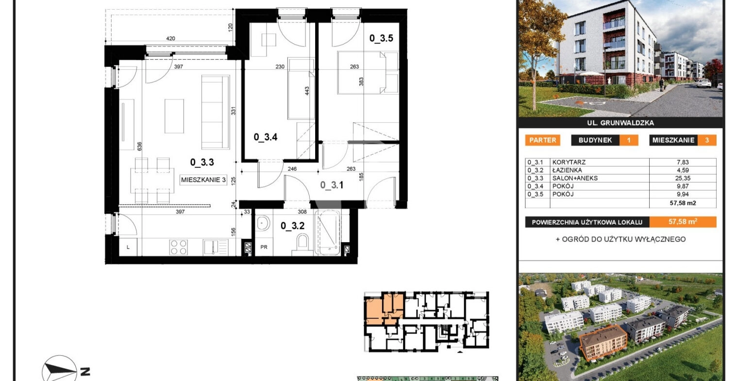 mieszkaj jak w domu - M3 z ogrodem