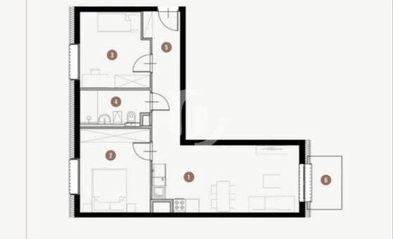 Łódź ul. Tuwima, 3 pok. Stan deweloperski 56,35 m2