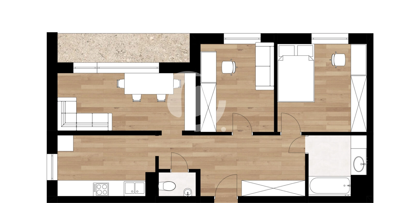 3 pokoje z balkonem | 59 m² | parter | Konin