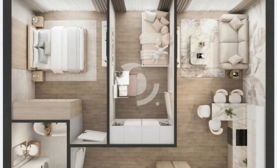 2-3 pok. balkon las Chwarzno Smart