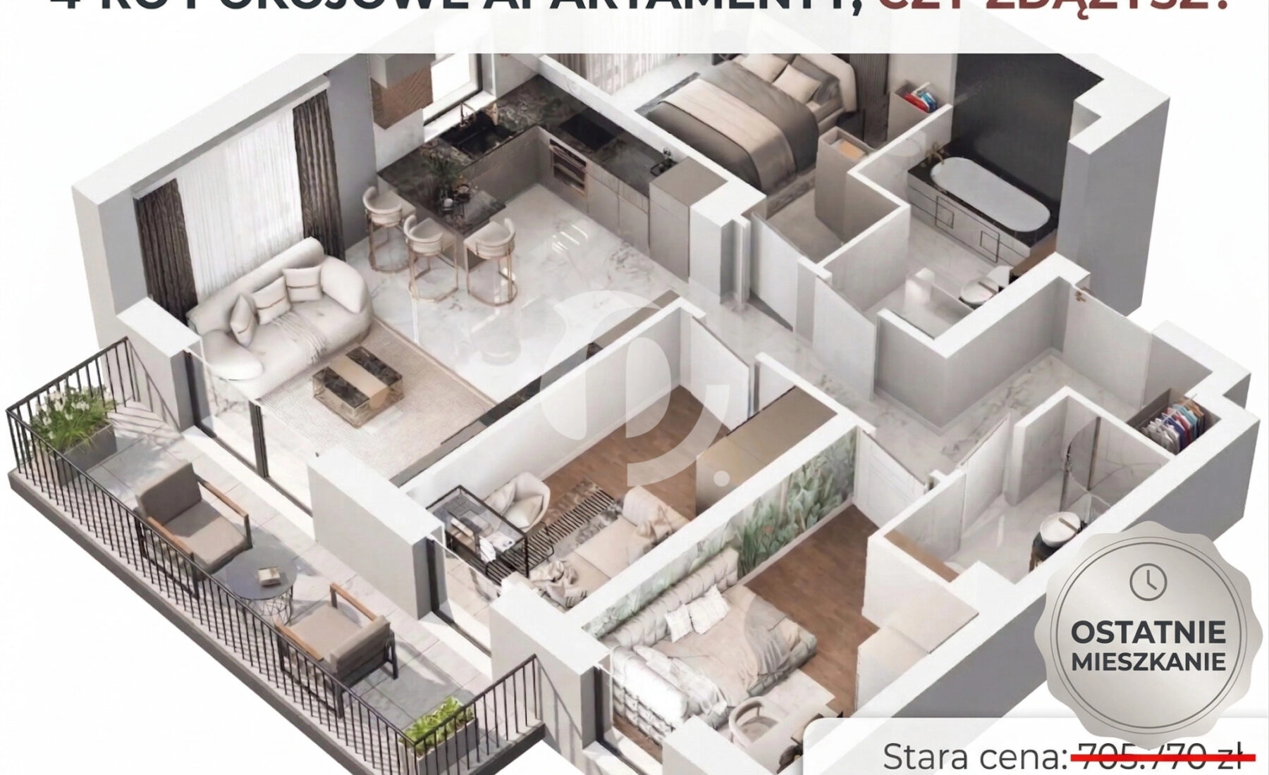 Narożne 4 pok. południe duży balkon las Gdynia