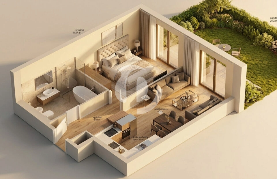 Wysokie 3m! 2pok 41m²|SZYBKI TERMIN>Ogródek!