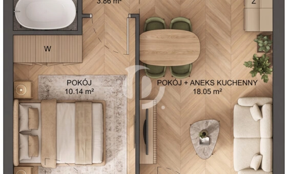 Duże 2 pokoje balkon zachód Gdynia dobra cena