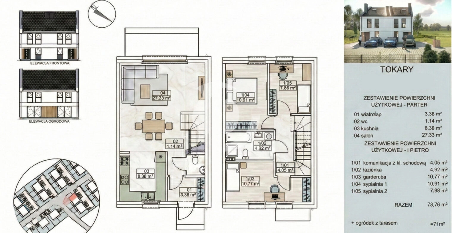 Bliźniaki 79-90m² parking x2 ogród k.Trójmiasta