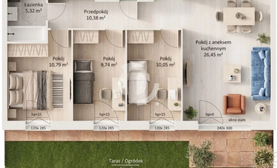 Piękny apartament zachód ogród 34m2