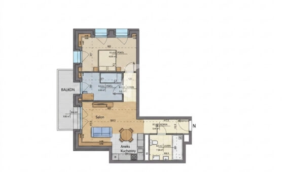 Piękny widok na miasto! 3pok 67m2|Blisko Malta!