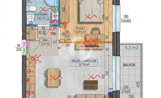 Ostatnie 2pok. 41m²| Balkon 6m²| 12 min Poznań!