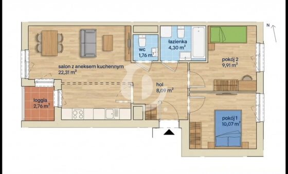 Przestronne 3pok 57m2|Loggia>blisko sklepy/tram