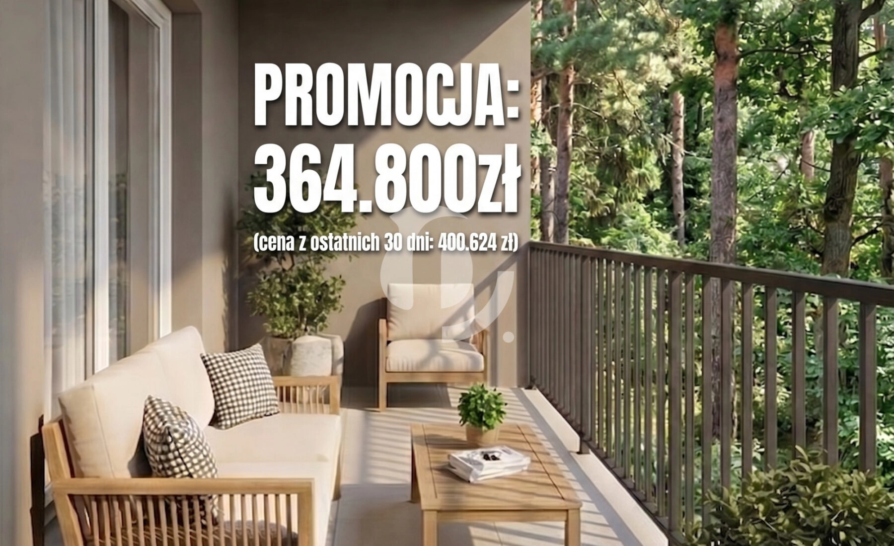 Duże 2 pokoje zachód balkon natura Gdynia