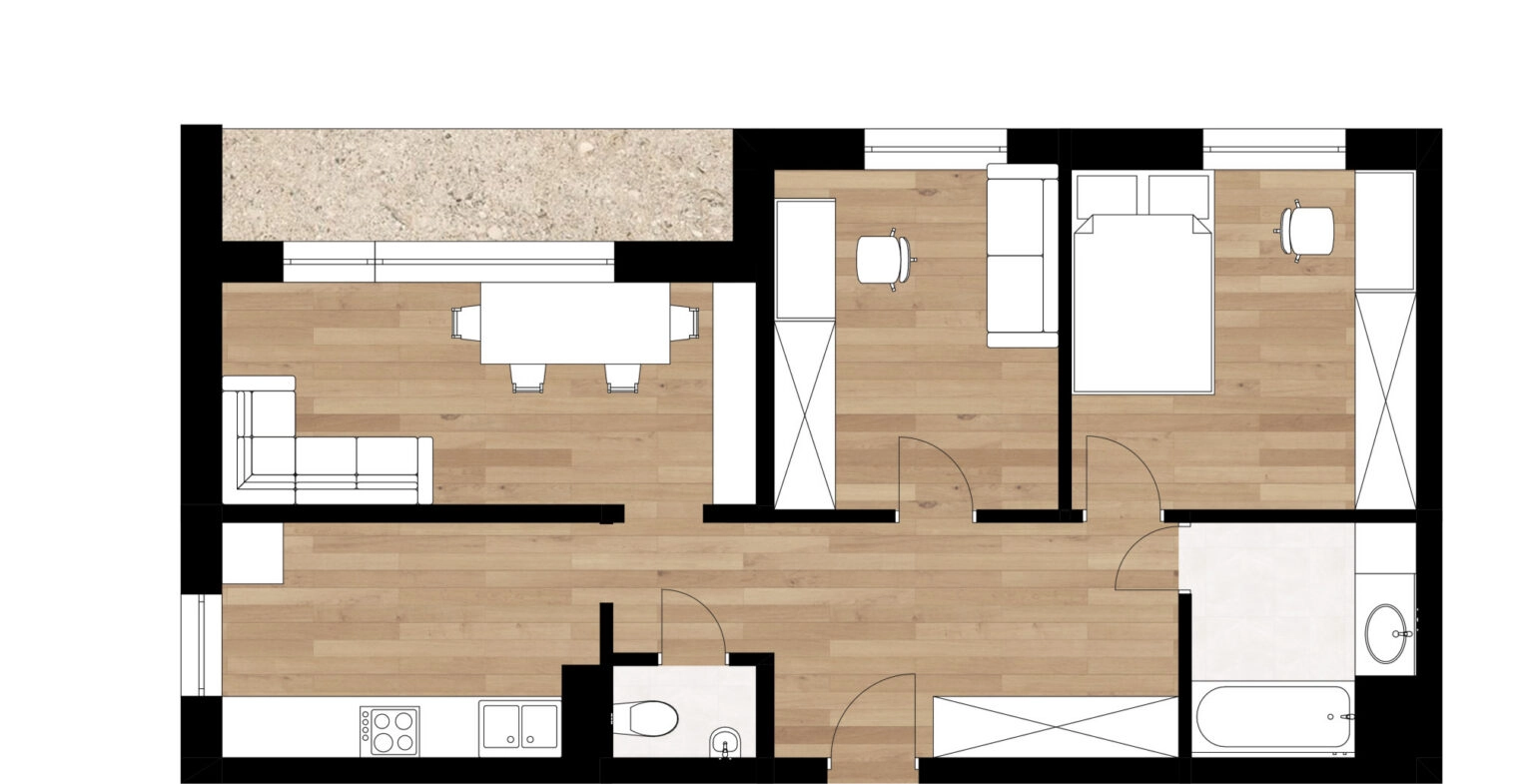 3 pokoje z balkonem | 59 m² | parter | Konin