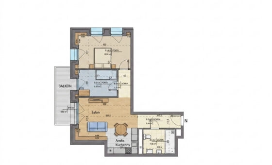 Piękny widok na miasto! 3pok 67m2|Blisko Malta!