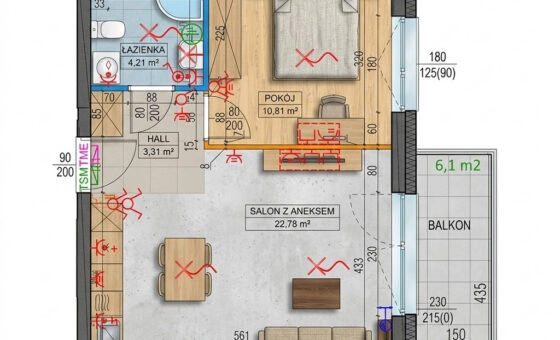 Ostatnie 2pok. 41m²| Balkon 6m²| 12 min Poznań!