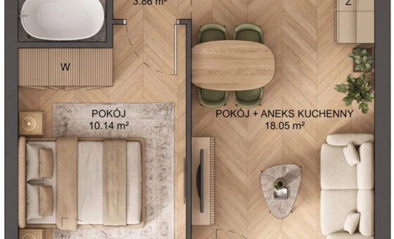 PROMOCJA 2 pokoje balkon zachód Gdynia 2026