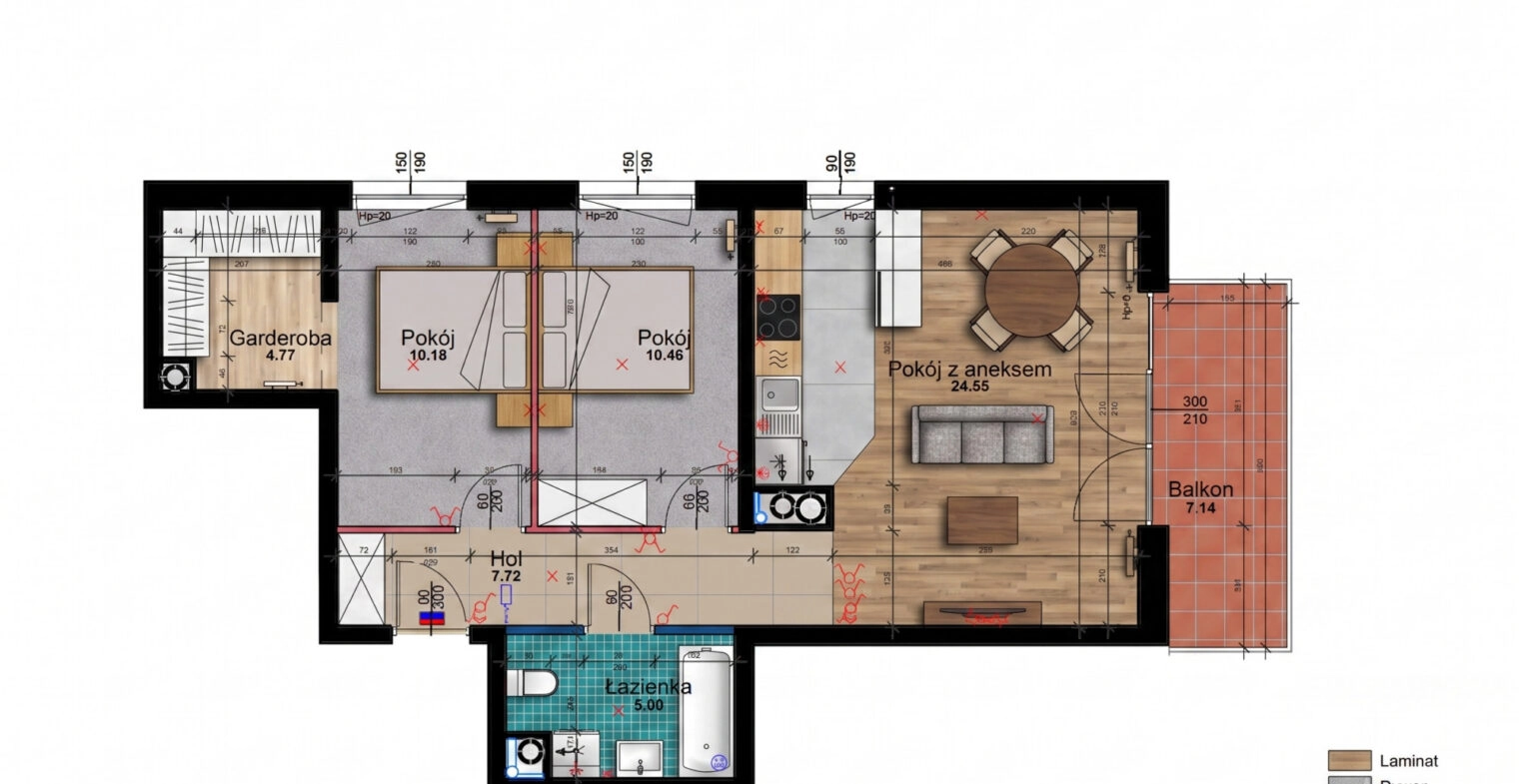 Przestronne 3pok 62m2| Sypialnia z garderobą!