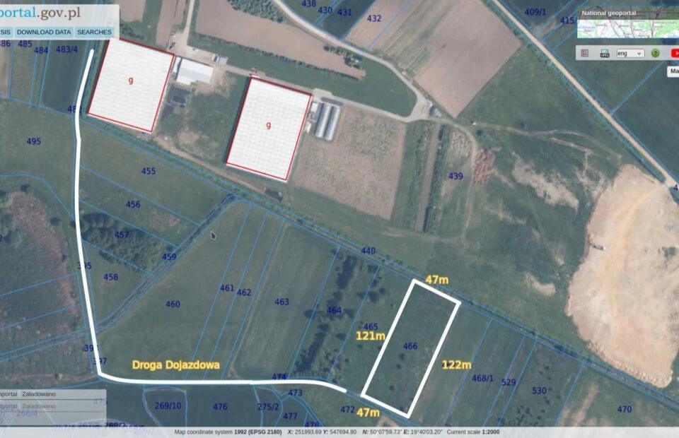 Działka rolna – Siedlec, gmina Krzeszowice
