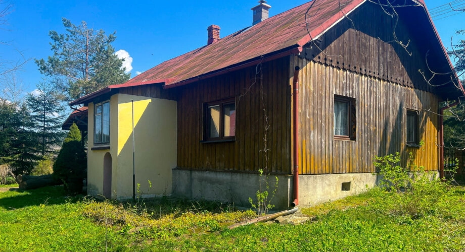 Siedlisko z drewnianym domem w Kobylanach.