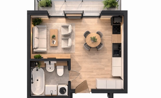 kawalerka |balkon| blisko SKM| kameralny budynek