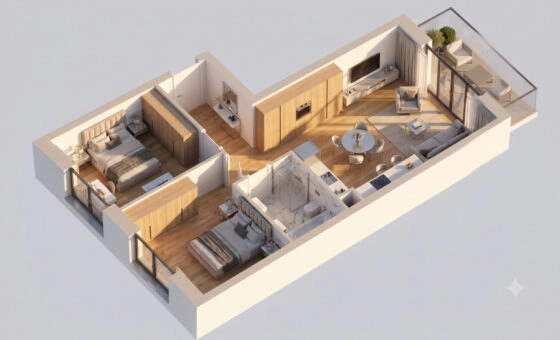 Ciche i bezpieczne| 3 pokoje 58 m² z balkonem