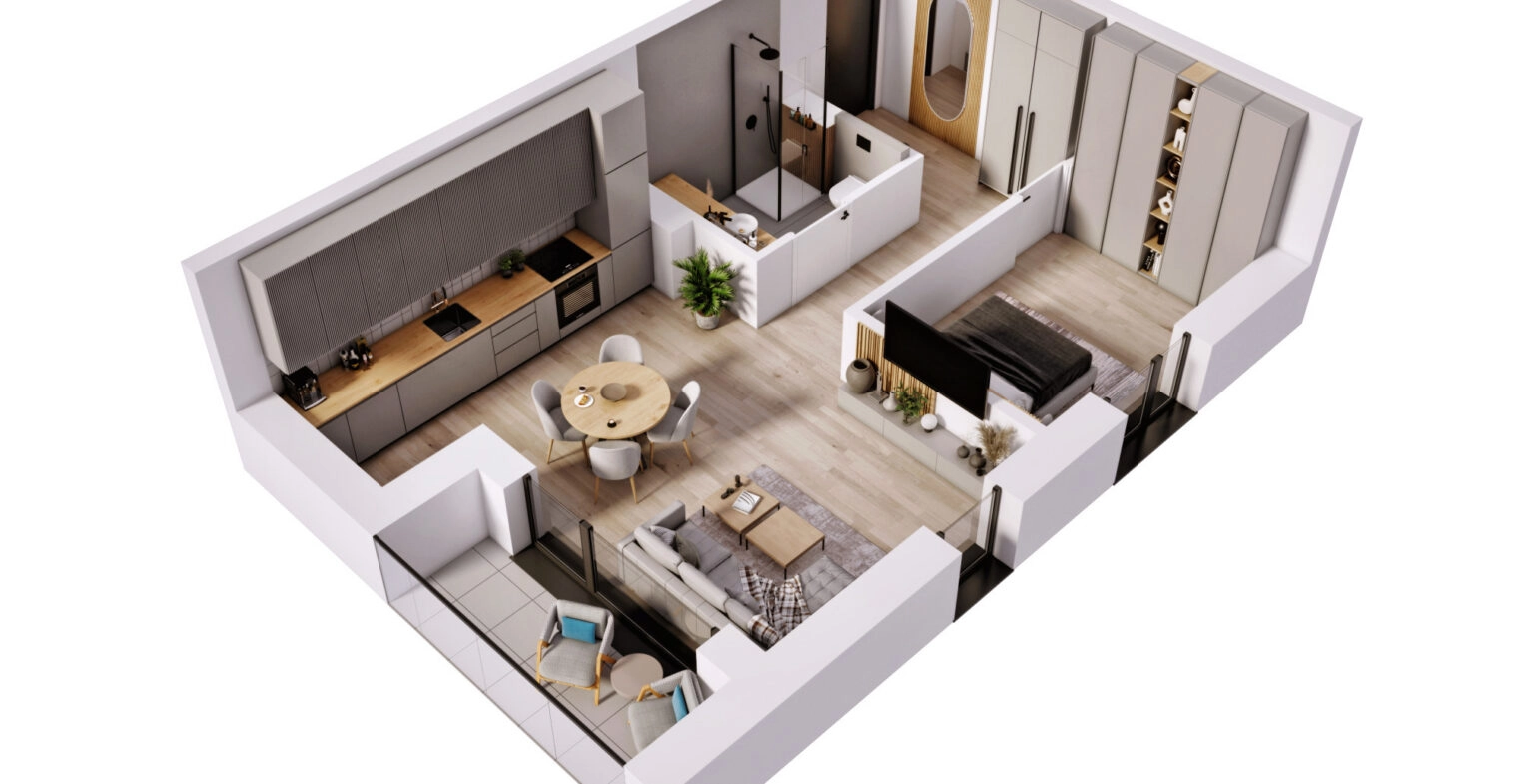 2 wygodne pokoje, balkon, parking