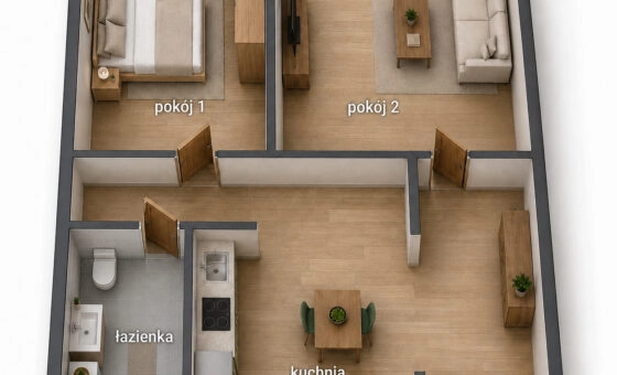 2 pokoje przy Bronowickiej | 36 m² | do aranżacji